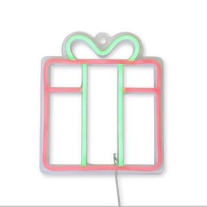 Hanging LED Faux Neon Red Green Present Gift Sign Target Bullseye Playground